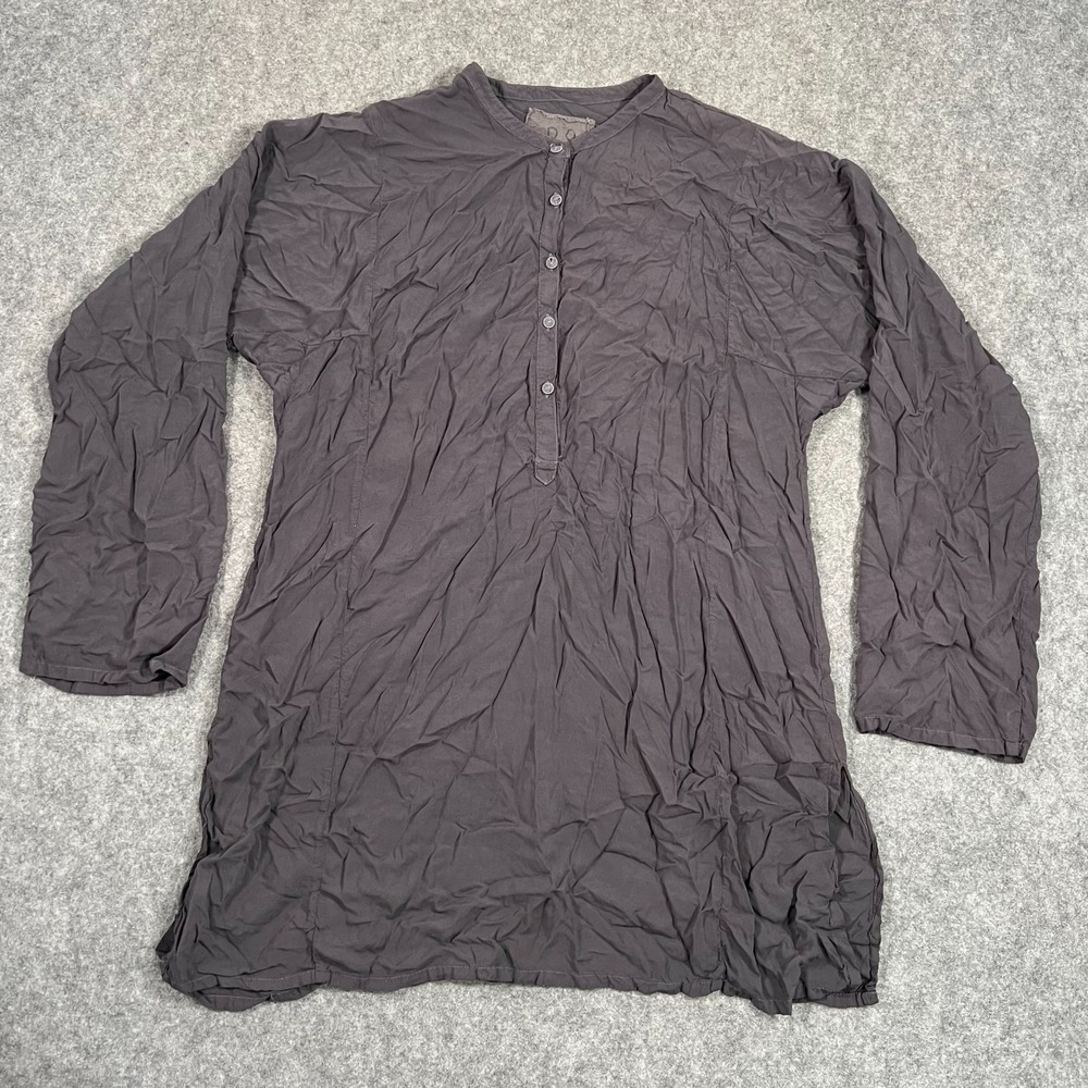 Pete & Greta Johnny Was Gray Henley Button Mini Dress Women's Size Medium